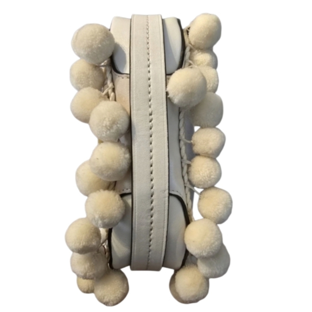 Tory Burch White Gemini Link Embellished Pom-Pom Crossbody Bag - Picture 9 of 16